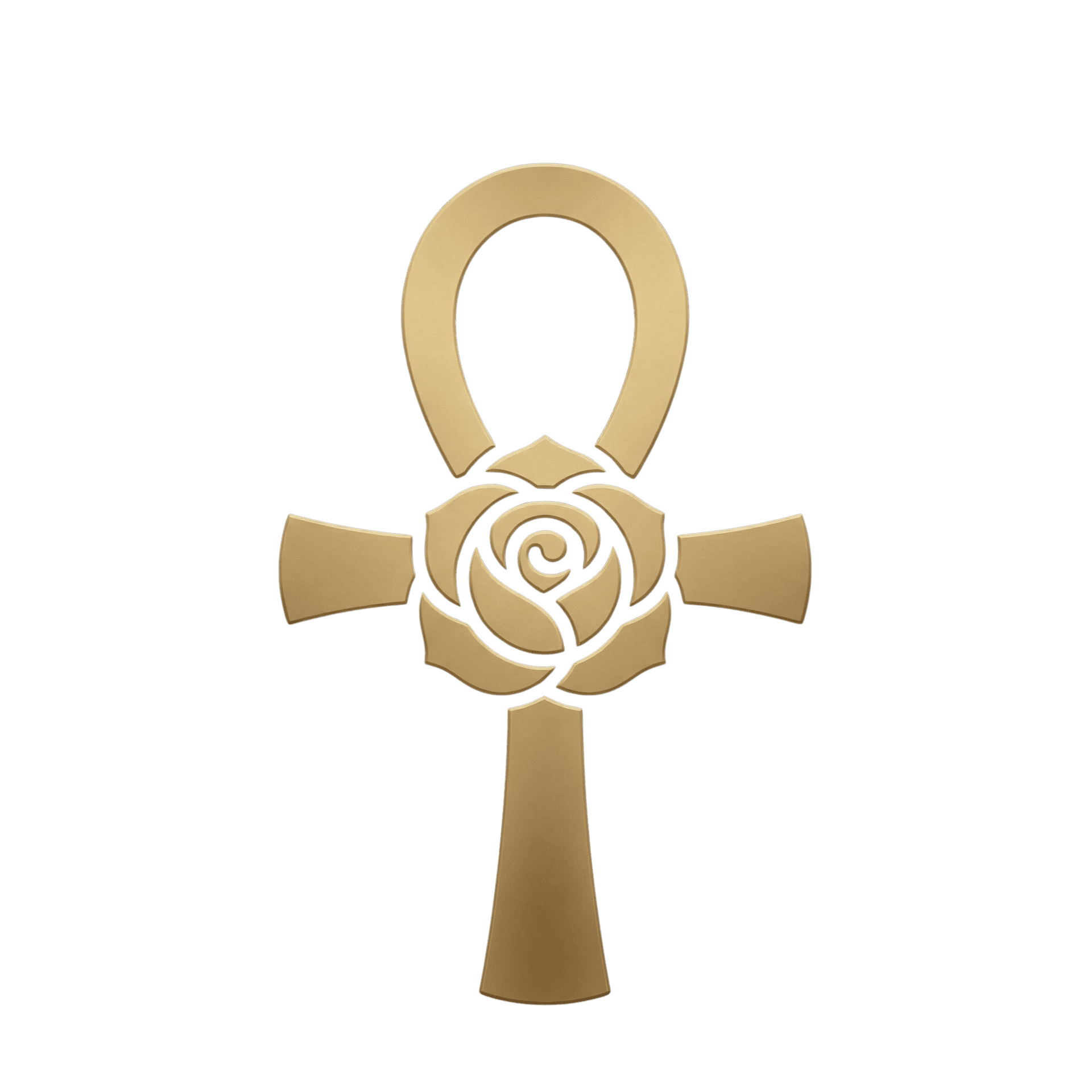 Shining Light Tantra ankh symbol intertwined with sacred rose