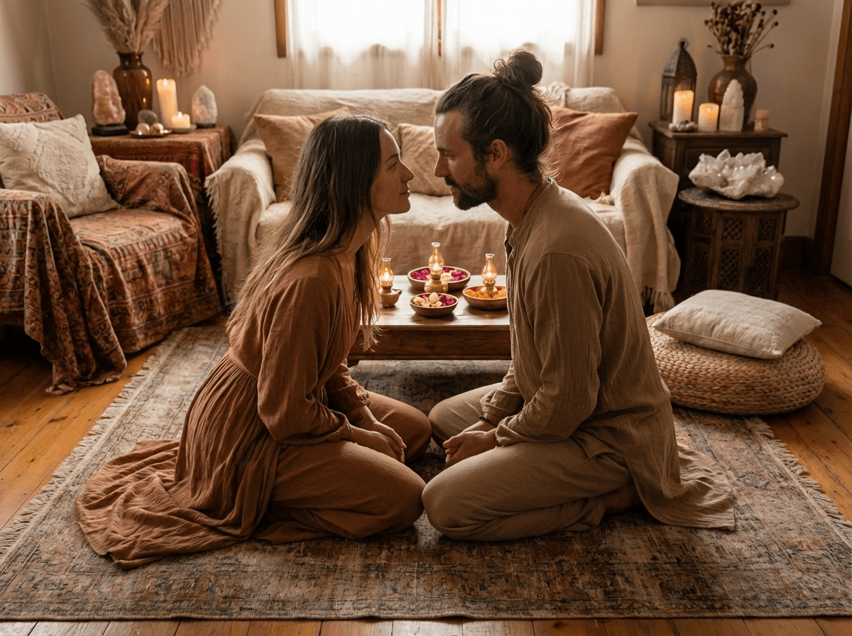 Couple in sacred tantric connection